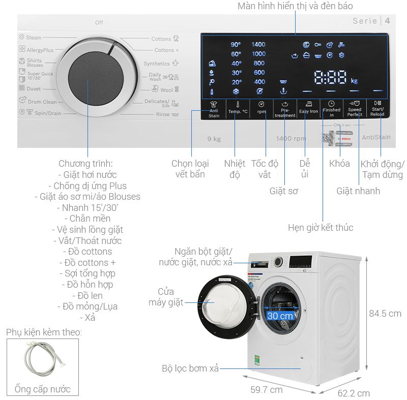 Máy giặt Bosch 9 kg WGA14400SG