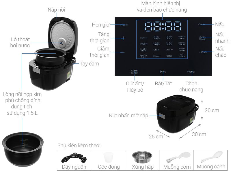 Nồi cơm cao tần Dreamer 1.5 lít DR-IH15B