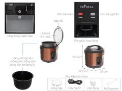 Nồi cơm nắp gài Crystal 3 lít NCG3001