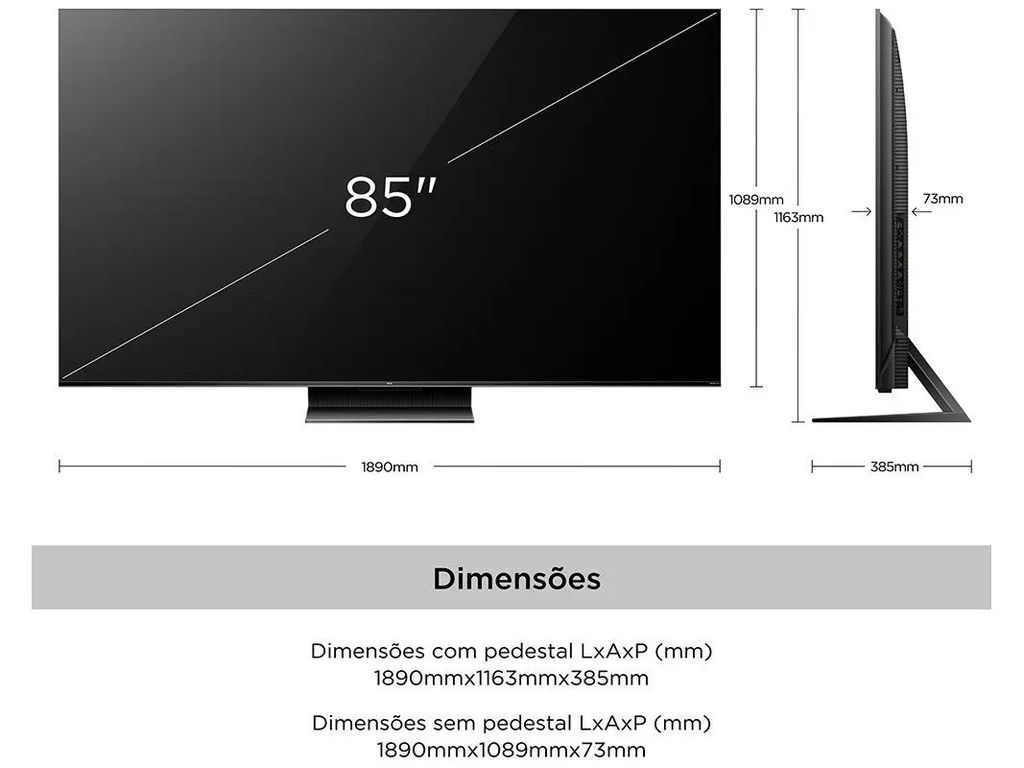 Google TV QD-Mini LED TCL 4K 85 inch 85C755