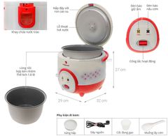 Nồi cơm nắp gài Happycook 1.8 lít HC-180A