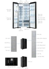Tủ lạnh Hitachi Inverter 573 lít Side By Side R-SX800GPGV0 GBK