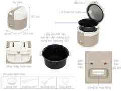 Nồi cơm nắp gài Electrolux 1.8 lít E4RC1-350B