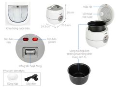 Nồi cơm nắp gài AVA 1 lít JRC-100P
