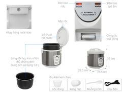 Nồi cơm nắp gài Hommy 1.8 lít JRC-180K