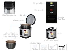 Nồi cơm nắp gài Sunhouse 3 lít SHD8305