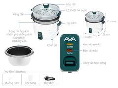 Nồi cơm nắp rời AVA 2.8 lít G2507