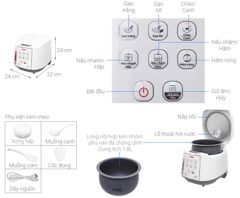 Nồi cơm điện tử Tefal 1.8 lít RK733168