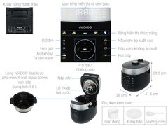 Nồi cơm áp suất cao tần Cuckoo 1.8 lít CRP-LHTR1009F/BKSIVNCV