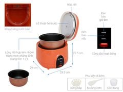 Nồi cơm nắp gài Kangaroo 1.2 lít KG826S