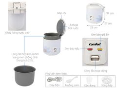 Nồi cơm nắp gài Comfee 2.2 lít CR-CM2220(C)