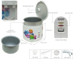 Nồi cơm nắp gài Sharp 1.8 lít KS-18TJV