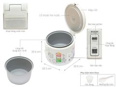 Nồi cơm nắp gài Sharp 1.8 lít KS-N182ETV