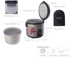 Nồi cơm nắp gài Sharp 1.8 lít KS-NR191STV