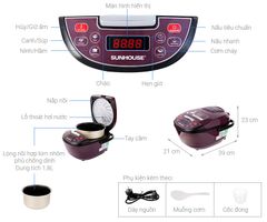 Nồi cơm điện tử Sunhouse 1.8 lít SHD8909