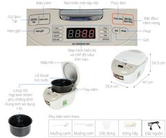 Nồi cơm điện tử Sharp 1.8 lít KS-COM191EV-WH