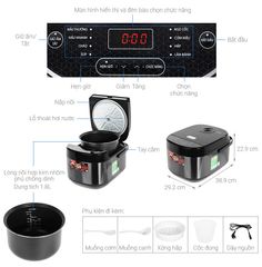 Nồi cơm điện tử Sharp 1.8 lít KS-COM194EV-BK