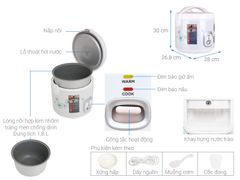 Nồi cơm nắp gài Midea 1.8 lít MR-CM1825