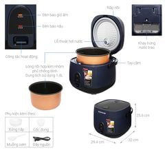 Nồi cơm nắp gài Sunhouse 1.8 lít SHD8611N