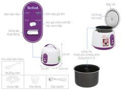 Nồi cơm nắp gài Tefal 0.7 lít RK224168