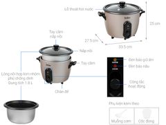 Nồi cơm nắp rời Delites 1.8 lít RC-10W003