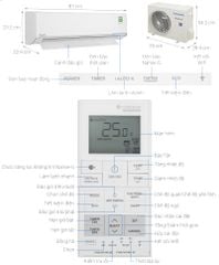 Điều hòa Panasonic 2 chiều Inverter 1.5HP-11.900BTU CS-XZ12ZKH-8