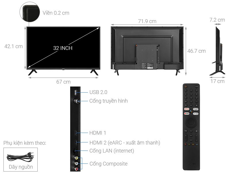 Google Tivi Xiaomi A HD 32 inch L32M8-P2SEA