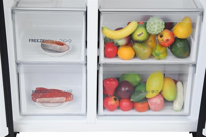 Tủ lạnh Aqua Inverter 550 lít Side By Side AQR-S612XA(WCB)