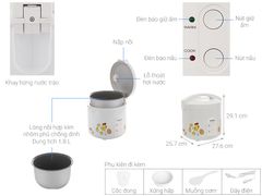 Nồi cơm nắp gài Sharp 1.8 lít KS-183TJV-CH