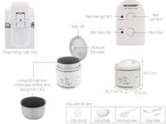 Nồi cơm nắp gài Sharp 1.8 lít KS-183TJV-CR