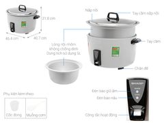 Nồi cơm nắp rời Sharp 5 lít KSH-D55V