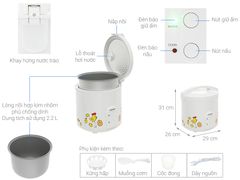 Nồi cơm nắp gài Sharp 2.2 lít KS-223TJV-CH