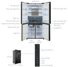 Tủ lạnh Sharp Inverter 572 lít Multi Door SJ-FXP640VG-BK