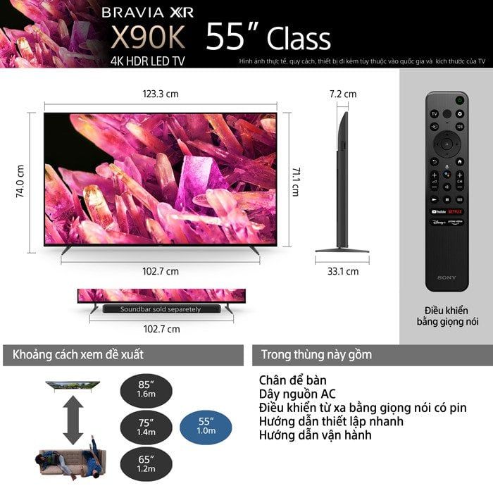 Google Tivi Sony 4K 55 inch XR-55X90K