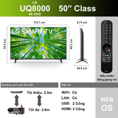 Smart Tivi LG 4K 50 inch 50UQ8000PSC