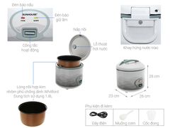 Nồi cơm nắp gài Sunhouse 1.8 lít SHD8602