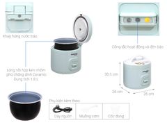 Nồi cơm nắp gài Sunhouse Mama 1.8 lít SHD8665B