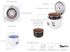 Nồi cơm nắp gài Sunhouse 1.8 lít SHD8606