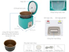 Nồi cơm nắp gài Sunhouse Mama 1.8 lít SHD8652G