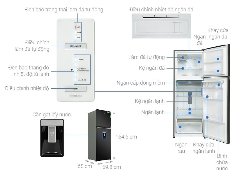 Tủ lạnh Electrolux Inverter 312L ETB3460K-H