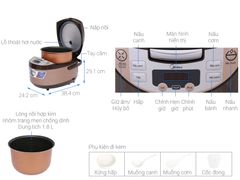 Nồi cơm điện tử Midea 1.8 lít MB-FS5017