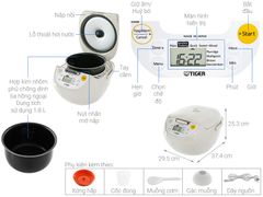 Nồi cơm điện tử Tiger 1.8 lít JBV-S18W