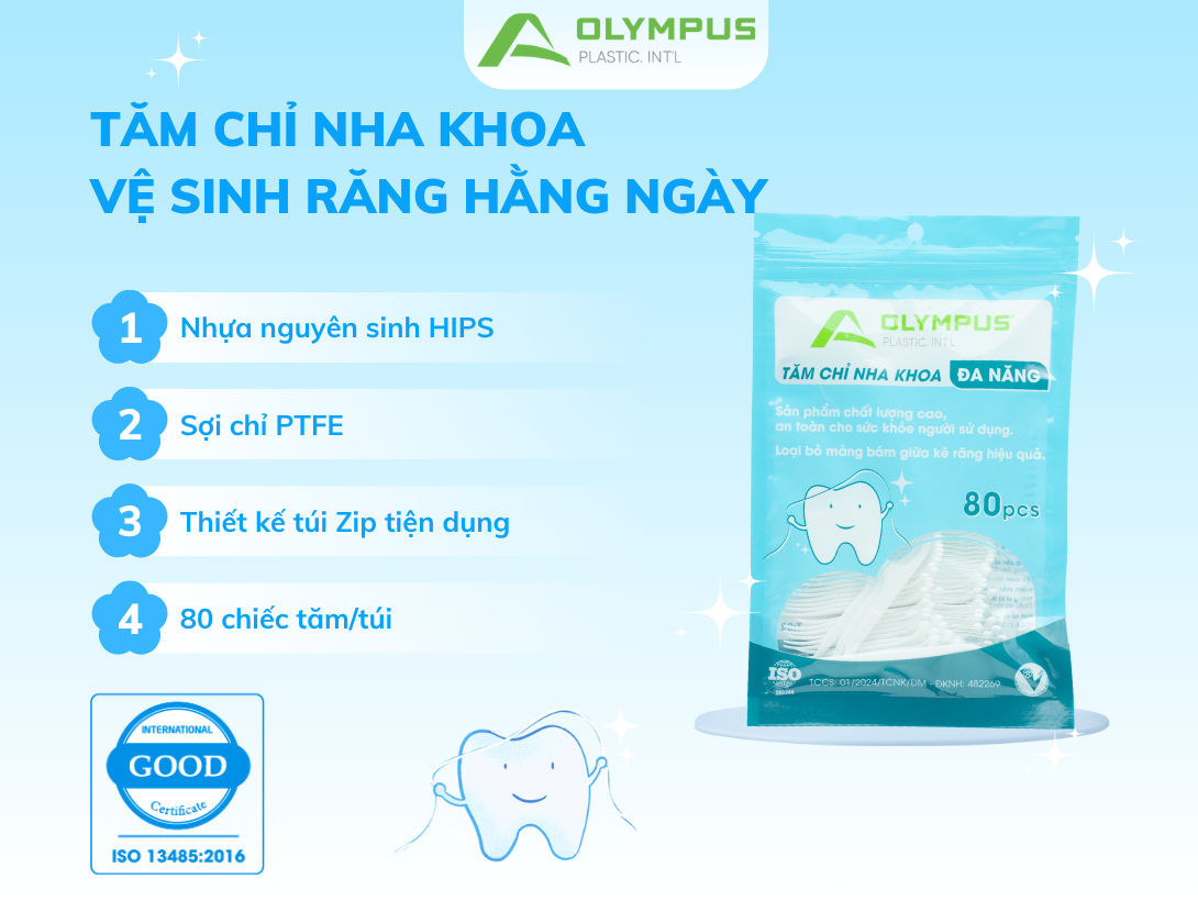  Túi tăm chỉ nha khoa Olympus - 80 pcs 