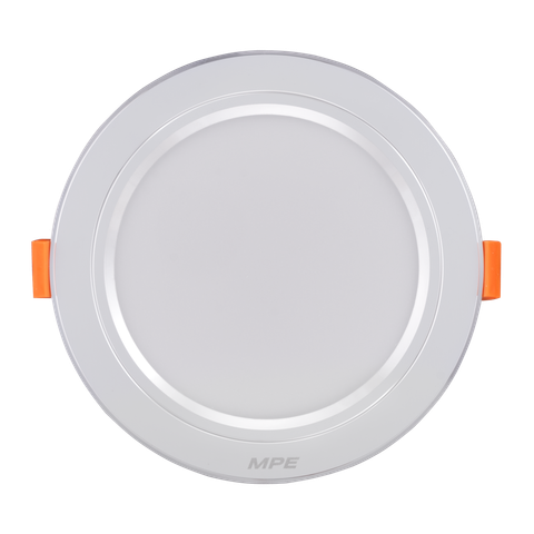 LED Downlight âm trần nhôm, viền bạc 9W MPE - DLB-9T