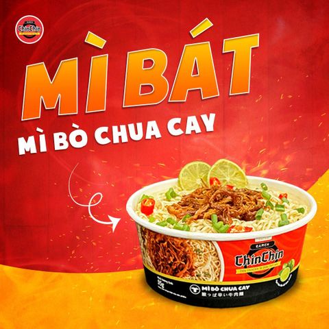 Mì ăn liền Chin Chin - Mì bò chua cay - 95g - 1 bát