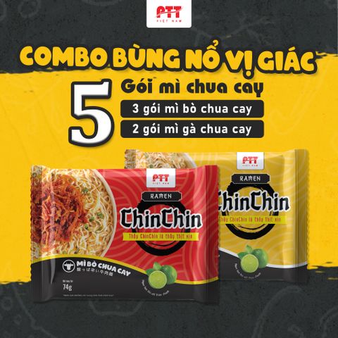 Combo mì ăn liền Chin Chin Combo bùng nổ vị giác