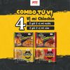 Combo mì ăn liền Chin Chin: 1 mì bò chua cay + 1 mì gà chua cay + 1 mì xào bò khô cay + 1 mì xào gà cháy tỏi ớt