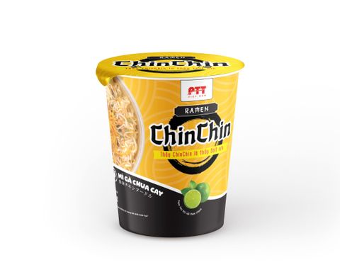 Mì ăn liền Chin Chin mì gà chua cay 77g 1 cốc, mì cốc