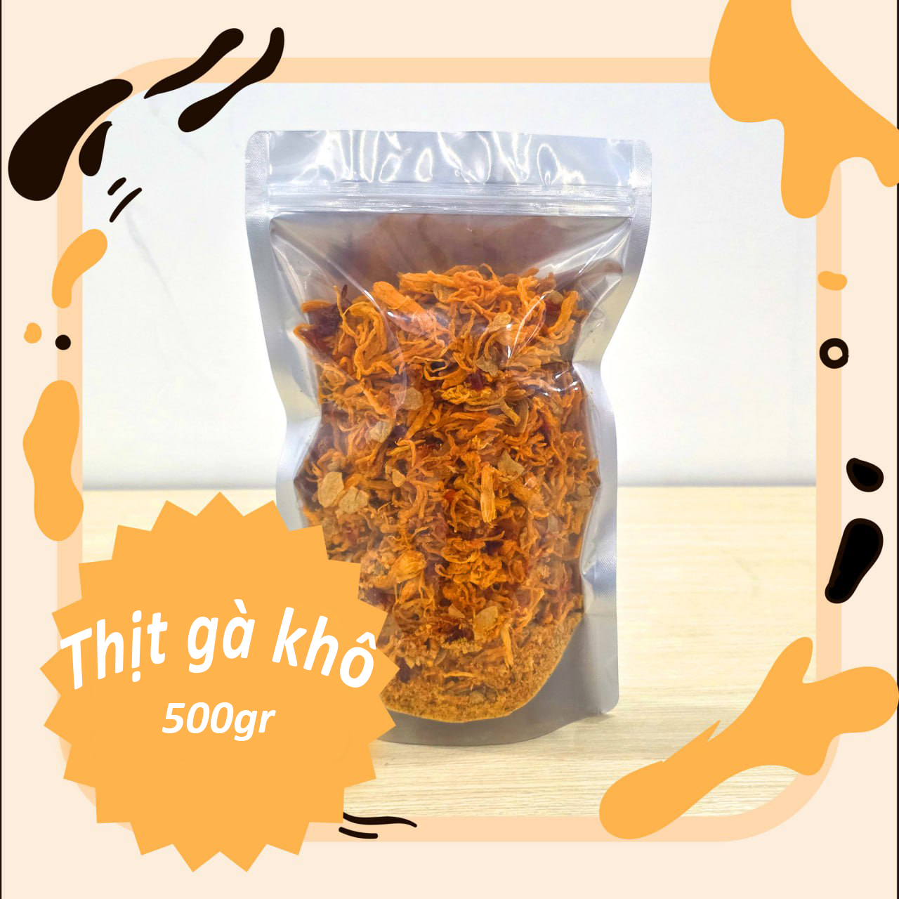 Thịt gà khô - Gói 500g