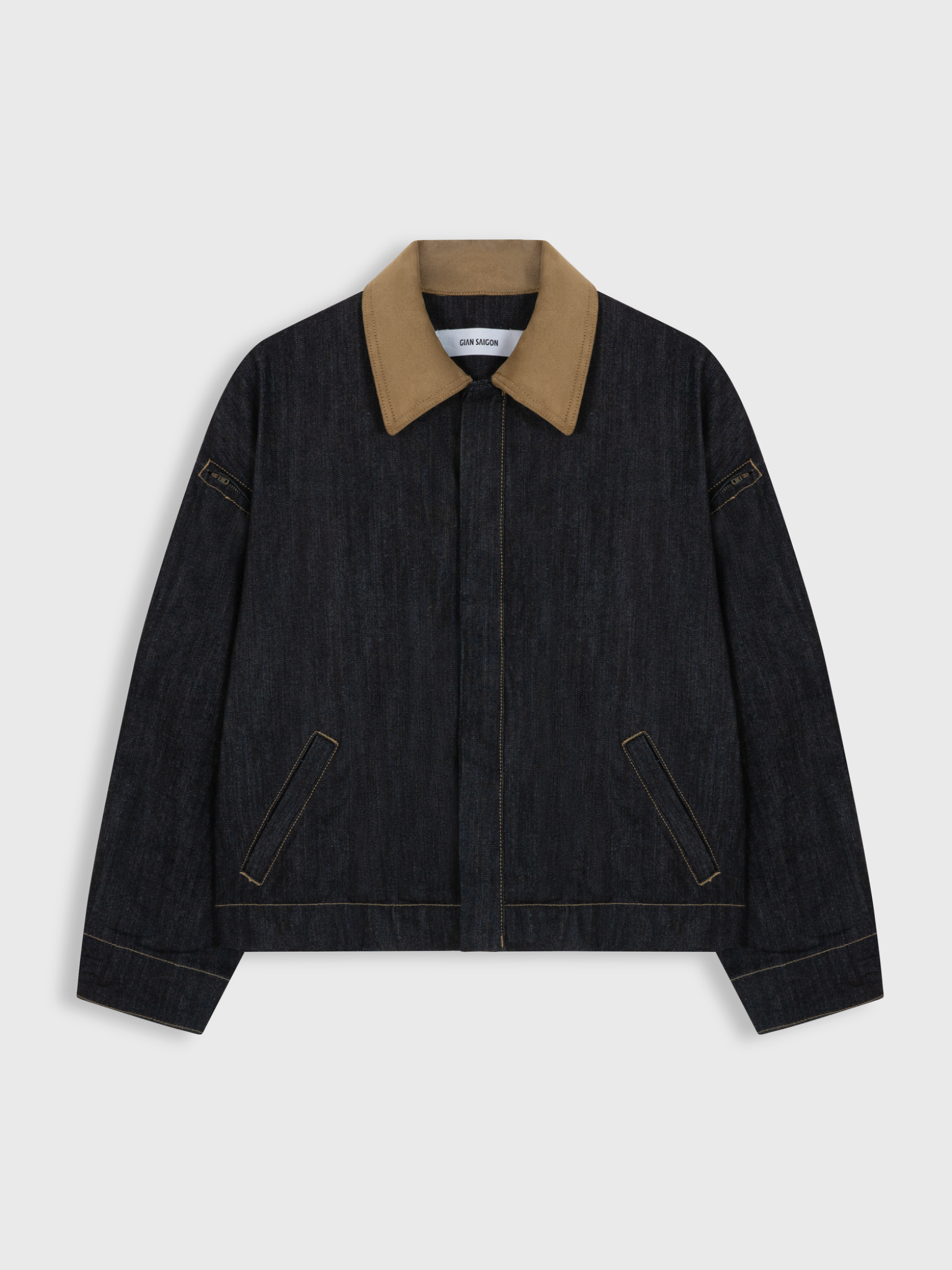  RAW DENIM SUEDE- COLLAR JACKET 